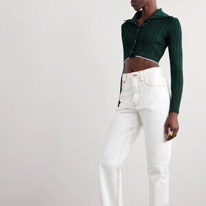 JACQUEMUS Bela cropped cable-knit cardigan